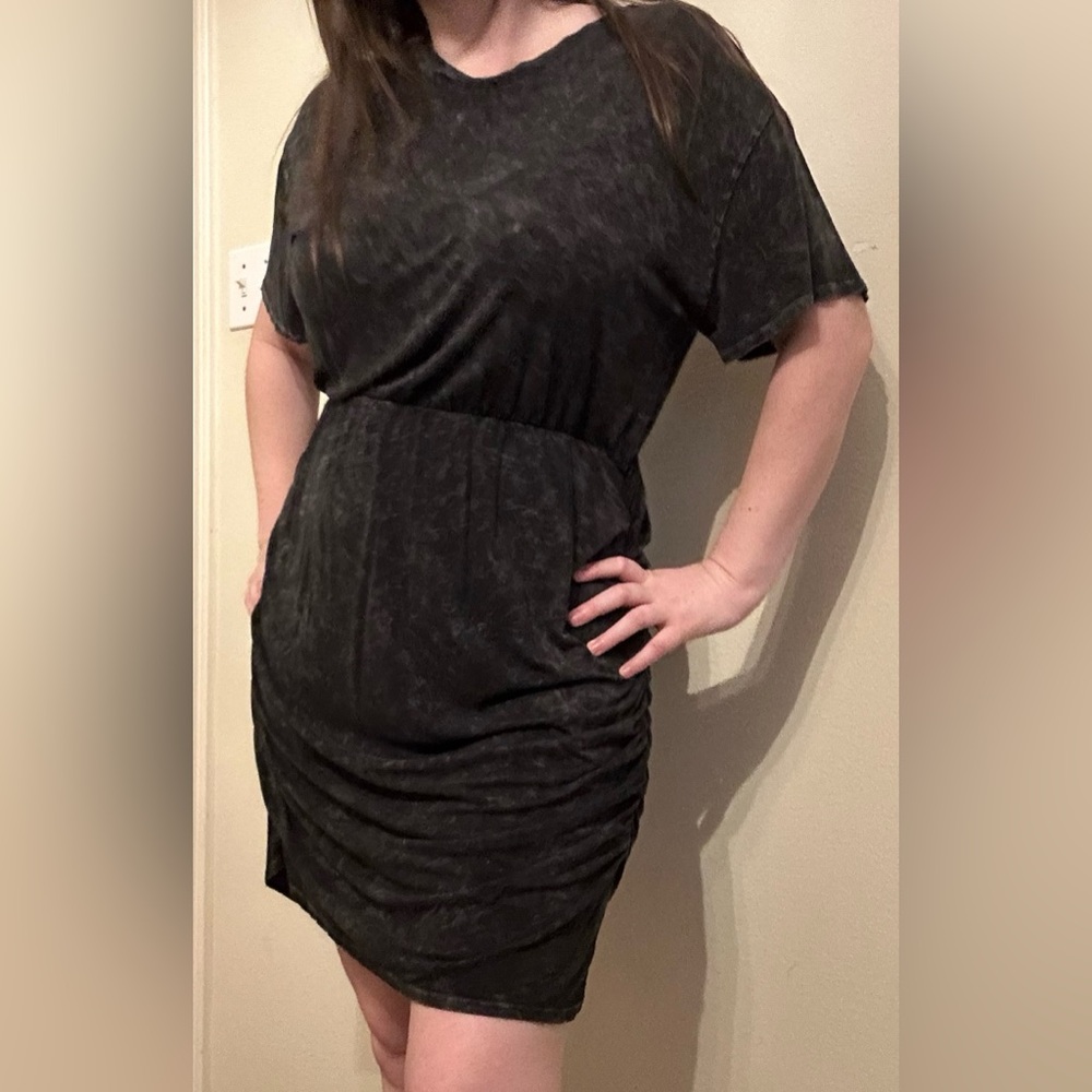 Charcoal sundress with Ruching on the sides -Catos XL